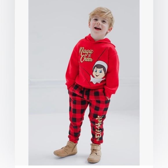 The Elf on the Shelf Fleece Pullover Hoodie and Pants Outfit Set - Picture 3 of 10